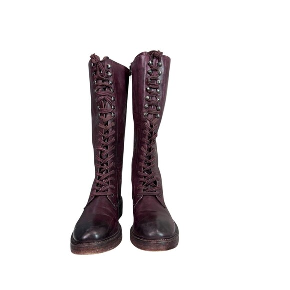 Vintage Foundry Co. Sadelle Burgundy Leather Tall Boots $250 Size EU 41, US 10 - Picture 5 of 9